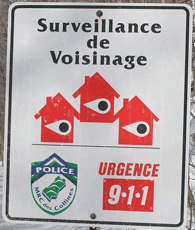 Panneau de surveillance de quartier